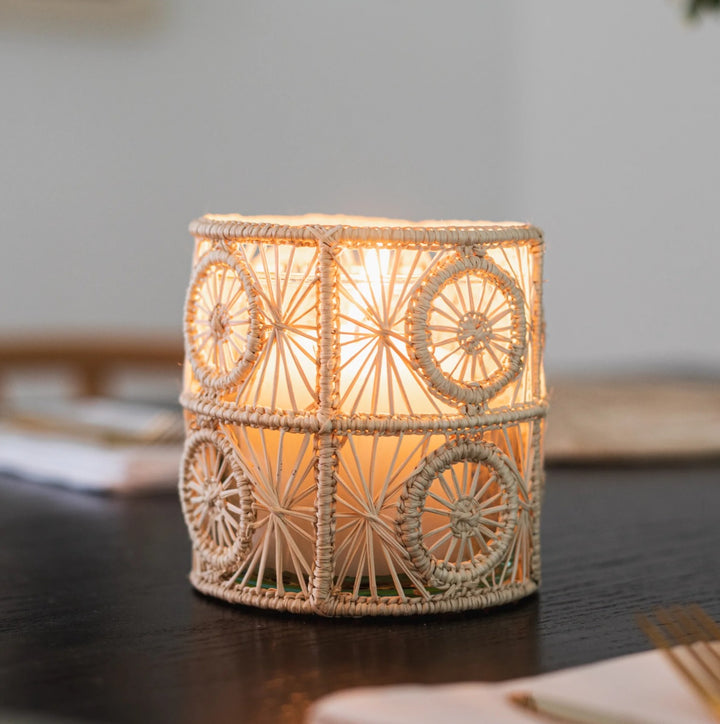 Moonlight Handwoven Iraca Candle Sleeve