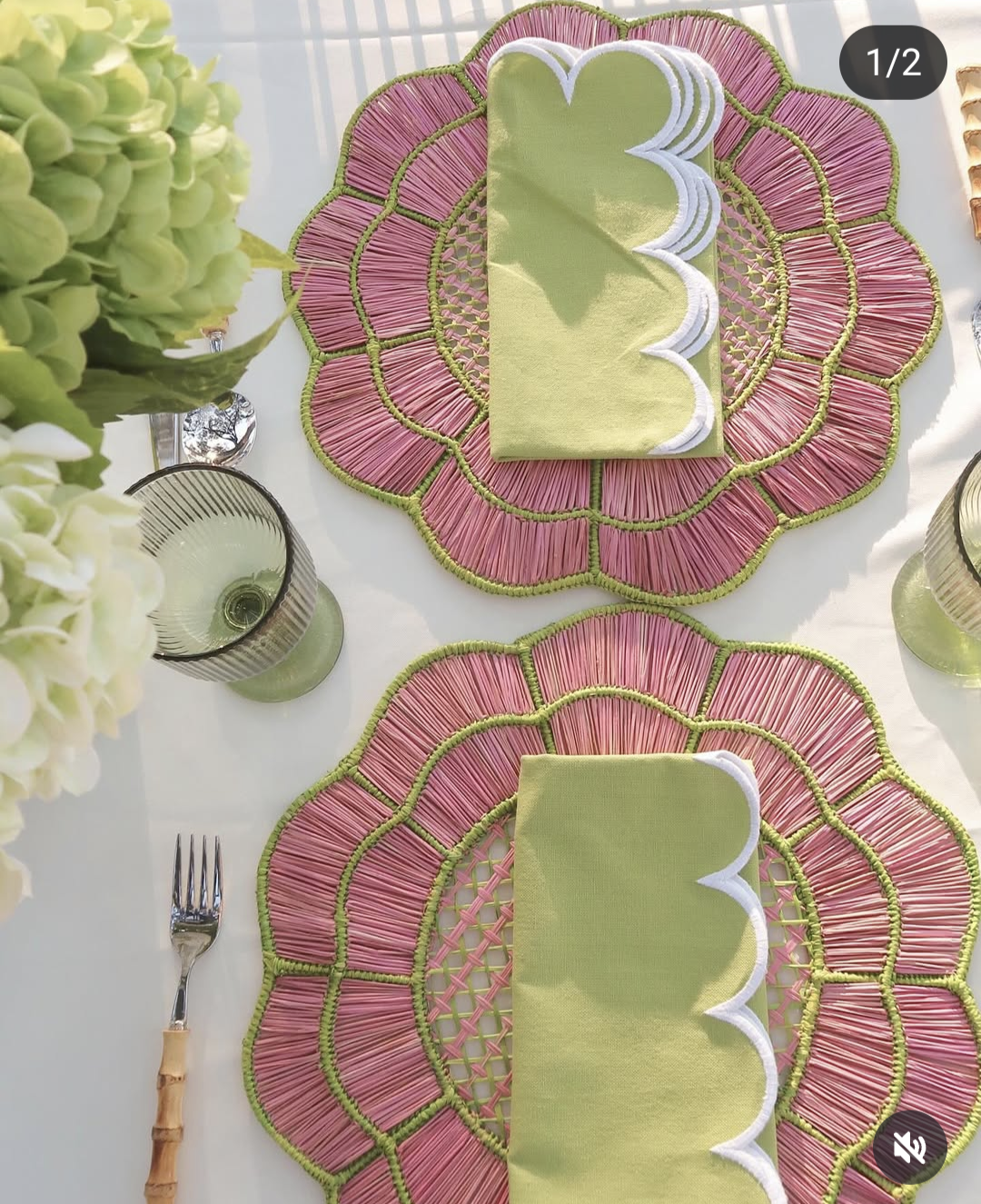 Resort style woven placemats - Lilly Pulitzer inspired