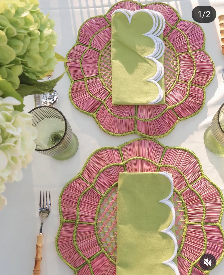 Resort style woven placemats - Lilly Pulitzer inspired
