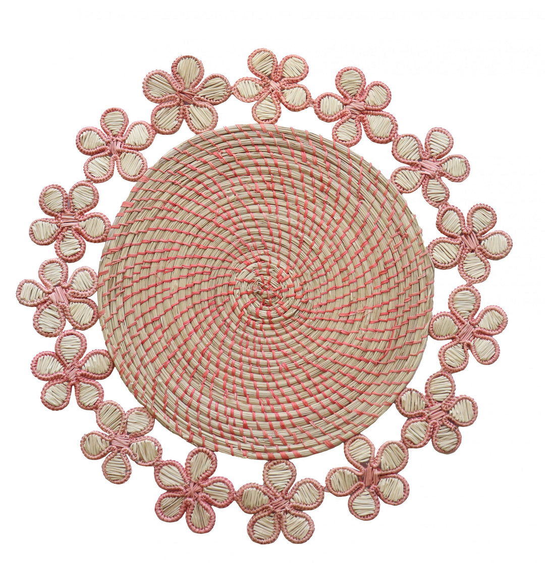 Plumeria Handwoven Iraca Placemat