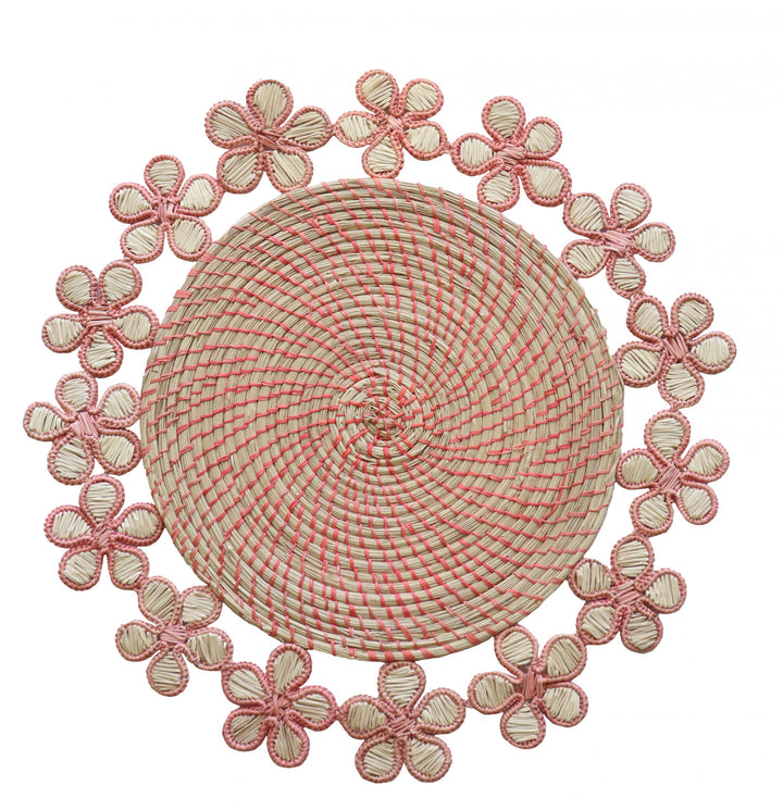 Plumeria Handwoven Iraca Placemat