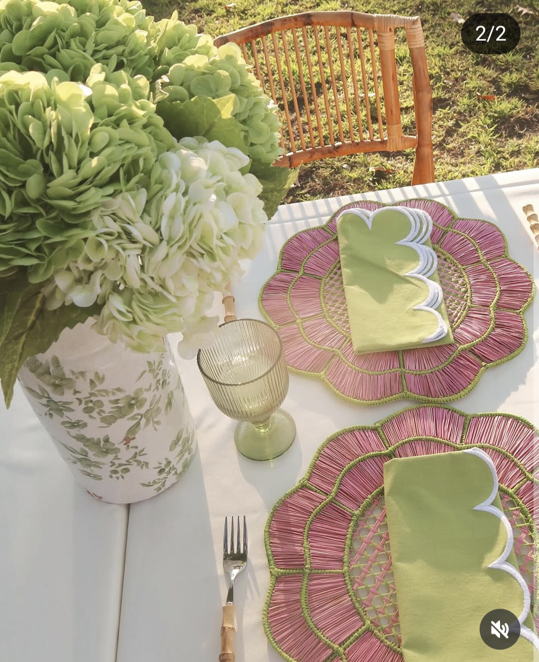 Resort style woven placemat for summer dining