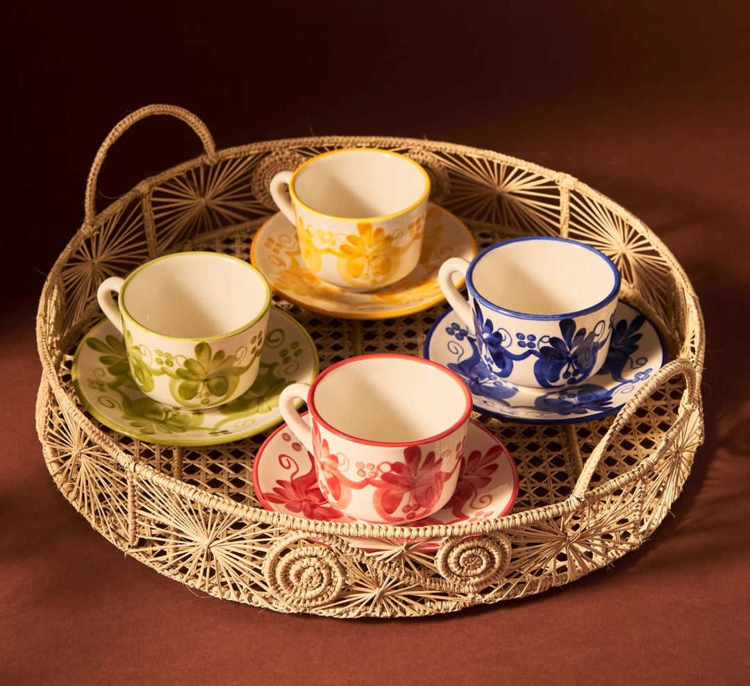 Caracoli Round Handwoven Decorative Iraca Tray