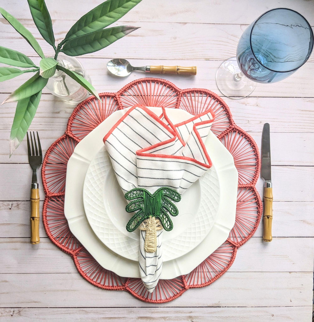 Petal Perfection Handwoven Iraca Placemat