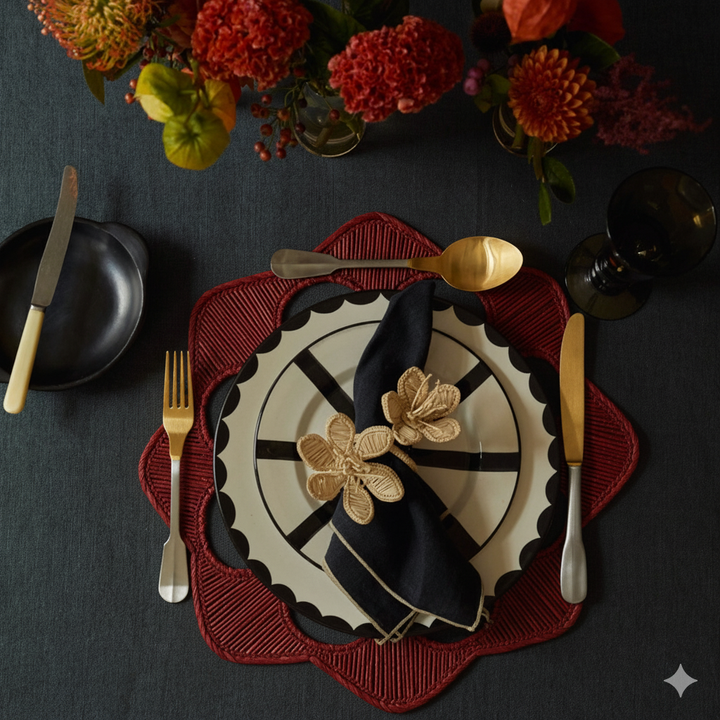 Handwoven Flower Iraca Palm Napkin Rings