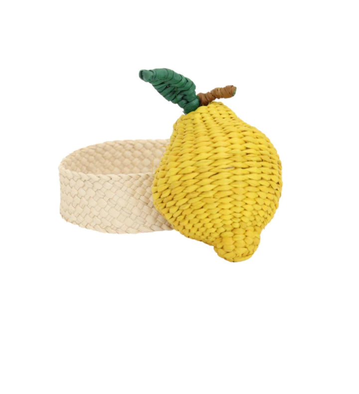 Lemon Handwoven Iraca Napkin Ring