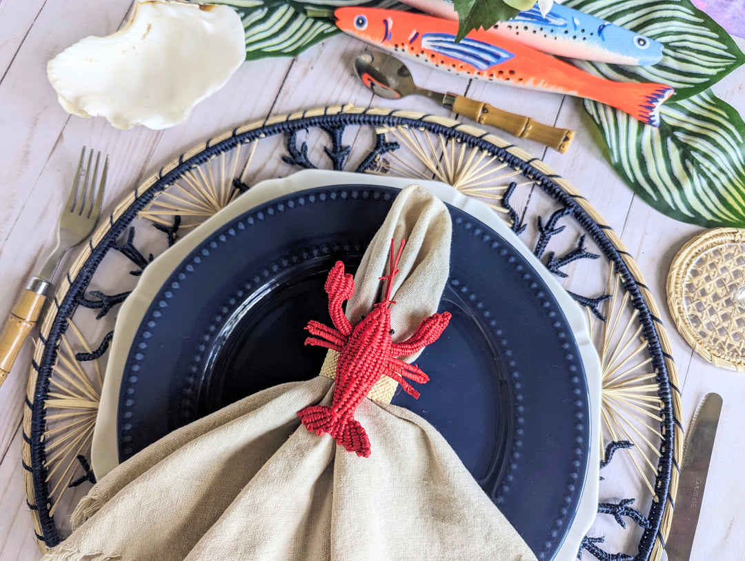Lobster Handwoven Iraca Napkin Ring