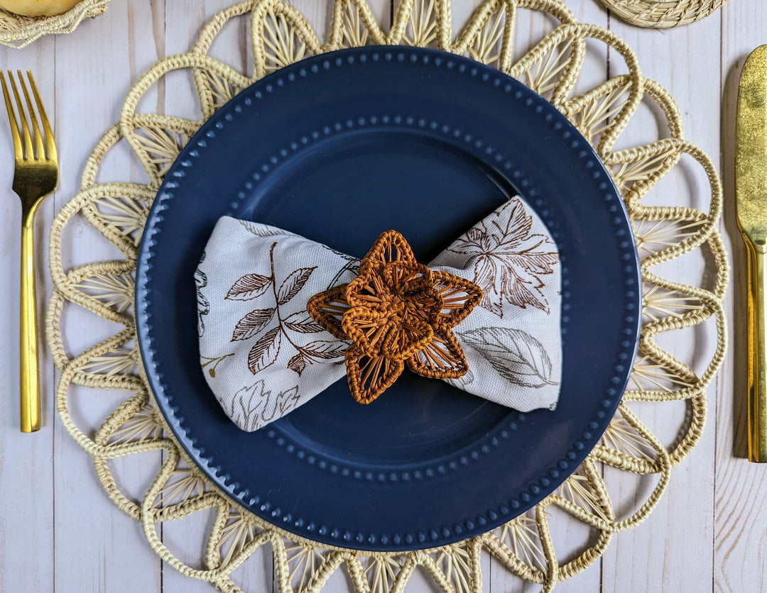 Thanksgiving Star Flower Napkin Ring Macondo Forever
