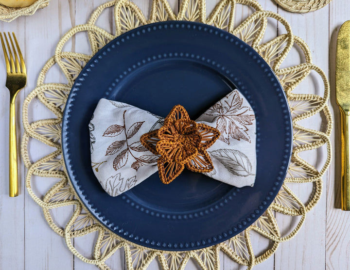 Thanksgiving Star Flower Napkin Ring Macondo Forever