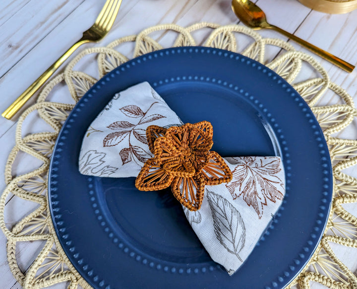 Thanksgiving Star Flower Napkin Ring Macondo Forever