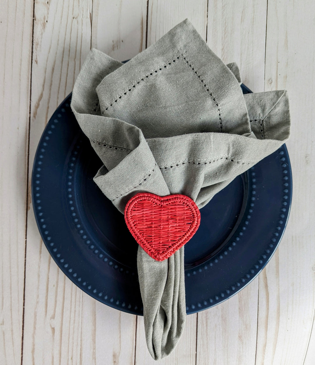 Heart Handwoven Iraca Napkin Ring