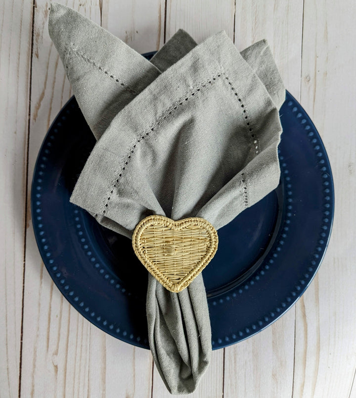 Heart Handwoven Iraca Napkin Ring