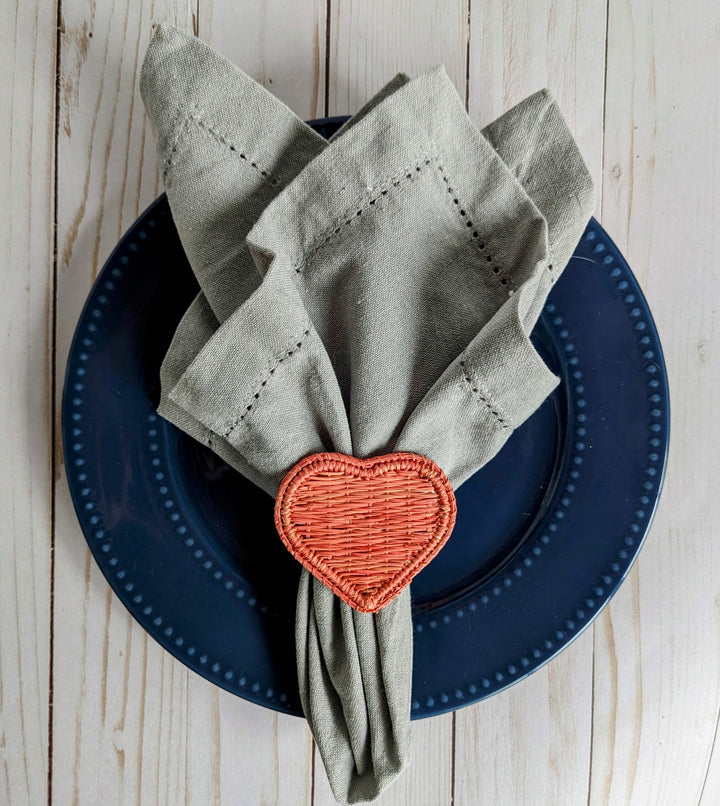 Heart Handwoven Iraca Napkin Ring