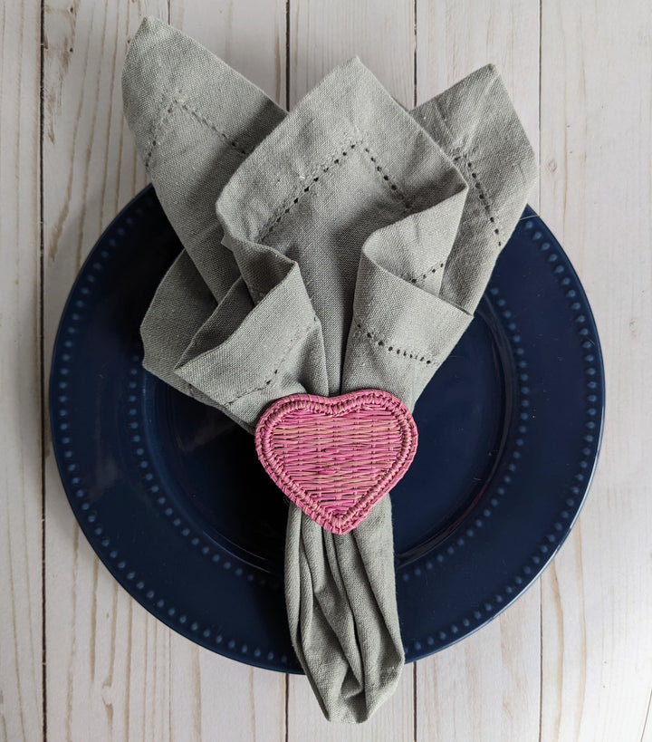 Heart Handwoven Iraca Napkin Ring