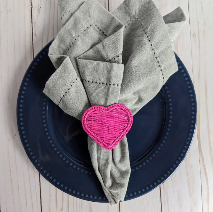 Heart Handwoven Iraca Napkin Ring