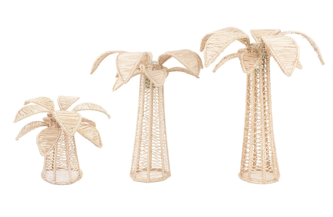 Palm Tree Handwoven Iraca Candle Holder