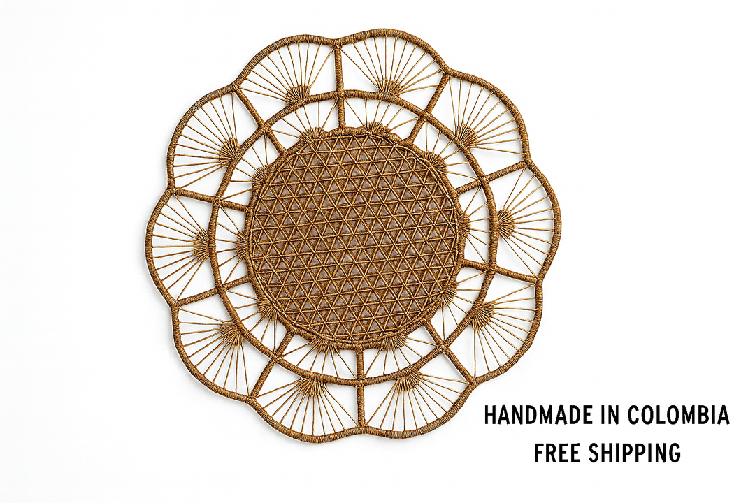 Petal Perfection Handwoven Iraca Placemat