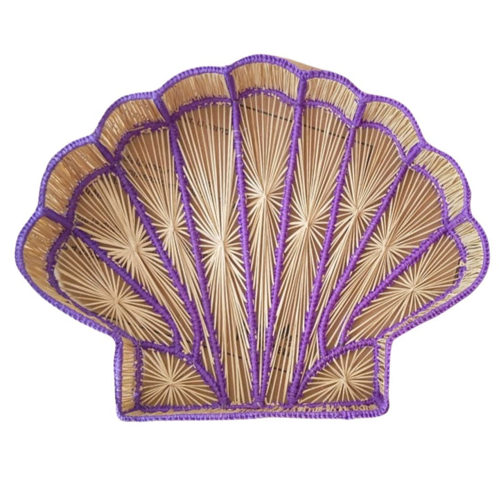 Shell Charm Handwoven Iraca Decorative Tray