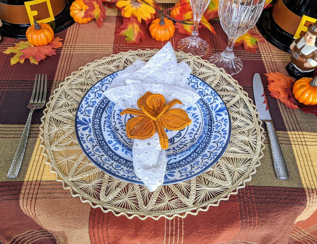 Iraca Round Handwoven Placemat - Petals