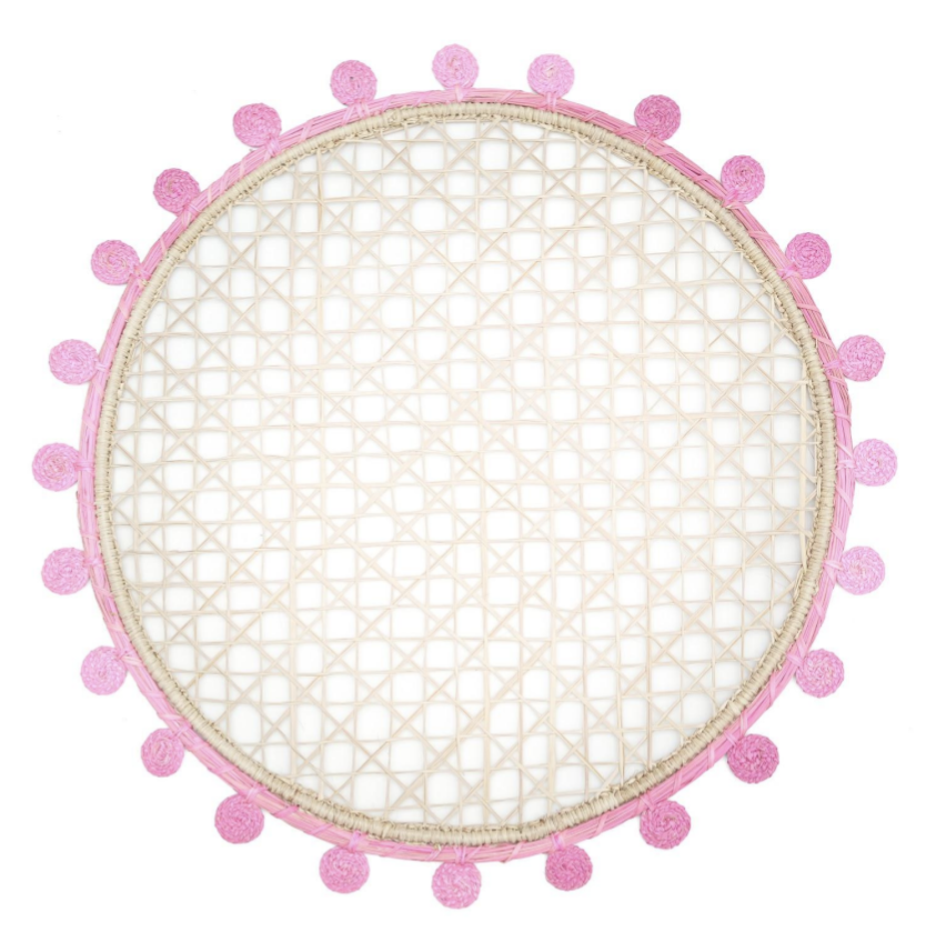 Pom-Edge Handwoven Iraca Placemat