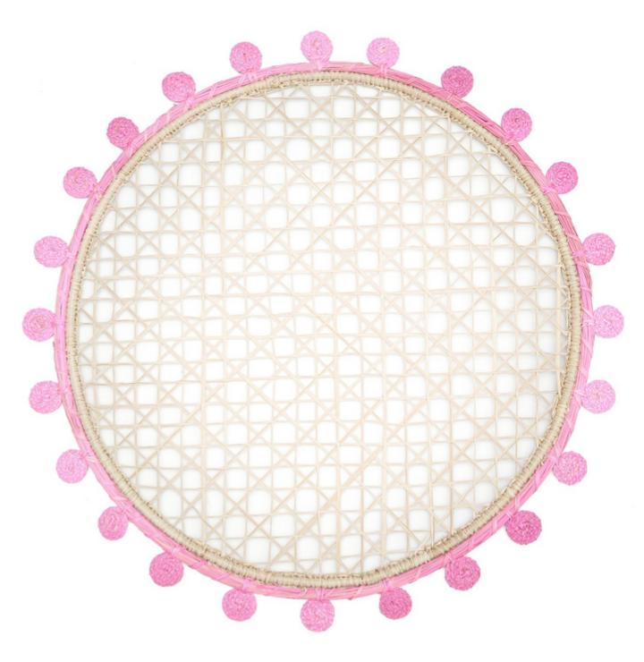 Pom-Edge Handwoven Iraca Placemat