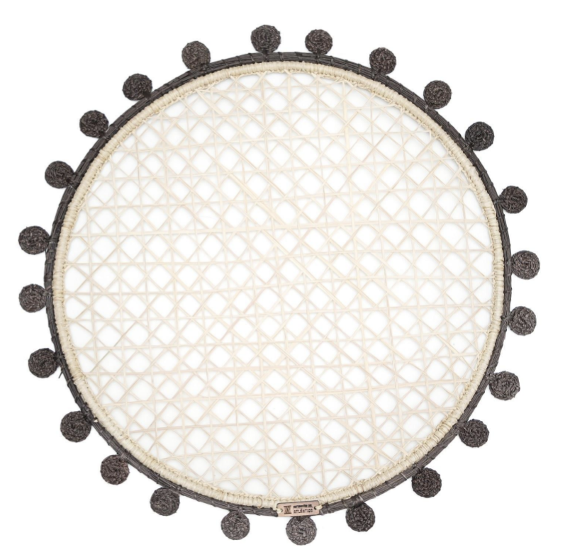 Pom-Edge Handwoven Iraca Placemat