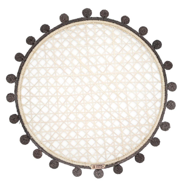 Pom-Edge Handwoven Iraca Placemat