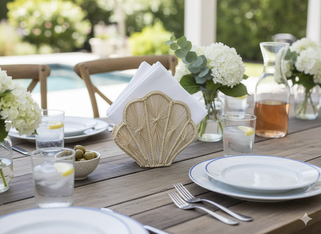 Seashell Handwoven Iraca Napkin Holder