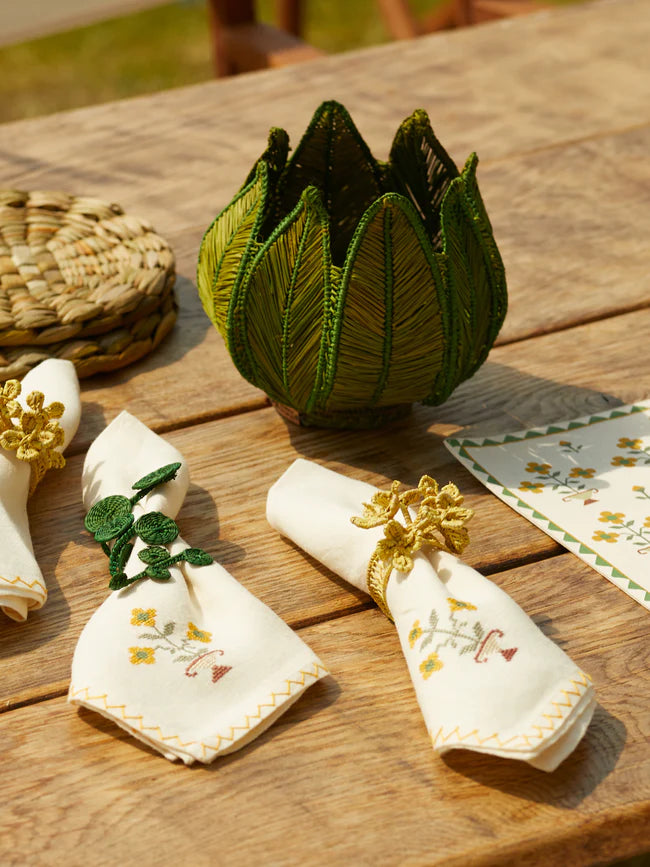 Stromanthe Handwoven Iraca Palm Candle Holder