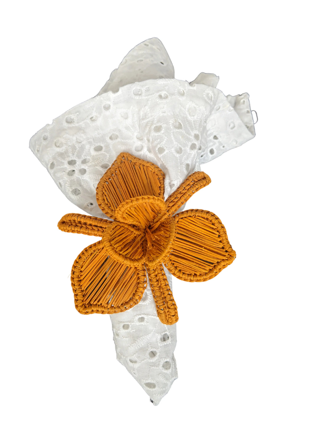 Orchid Iraca Fiber Napkin Ring - Rust.