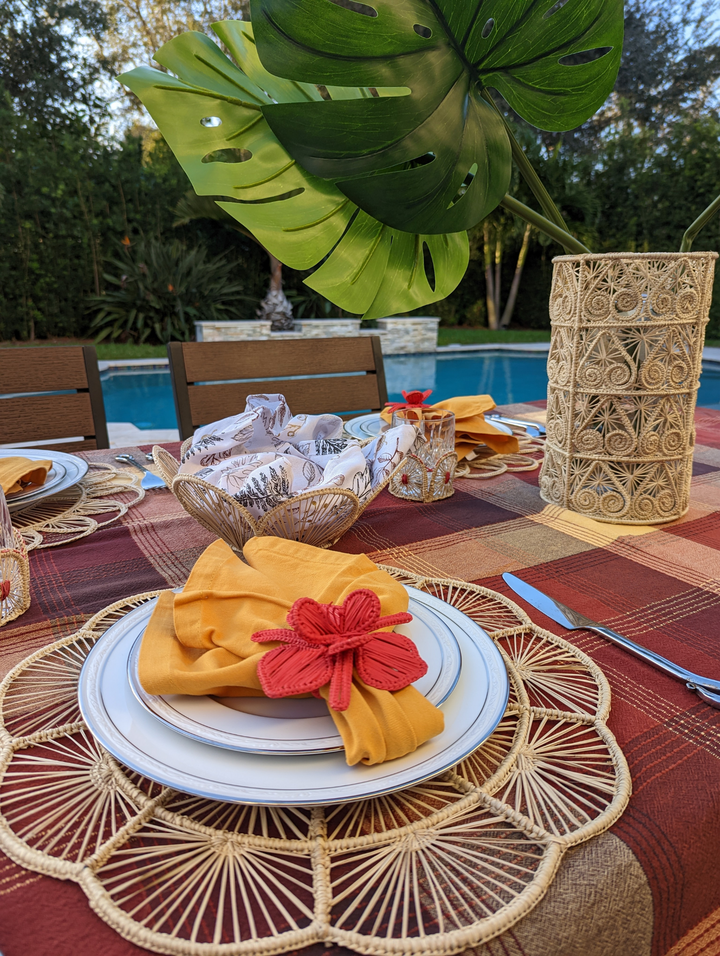 Orchid Napkin Ring in Coral Macondo Forever