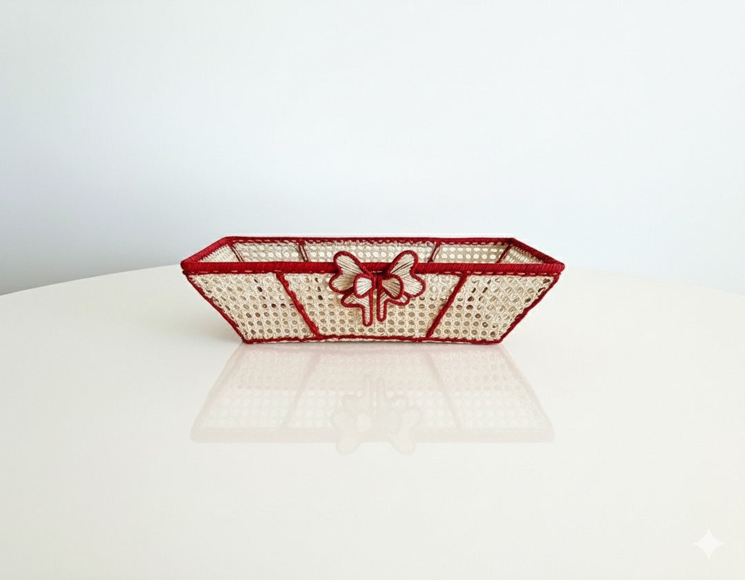 Christmas Joy Square Handwoven Iraca Palm Tray