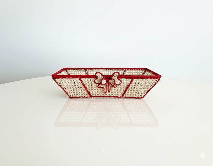 Christmas Joy Square Handwoven Iraca Palm Tray