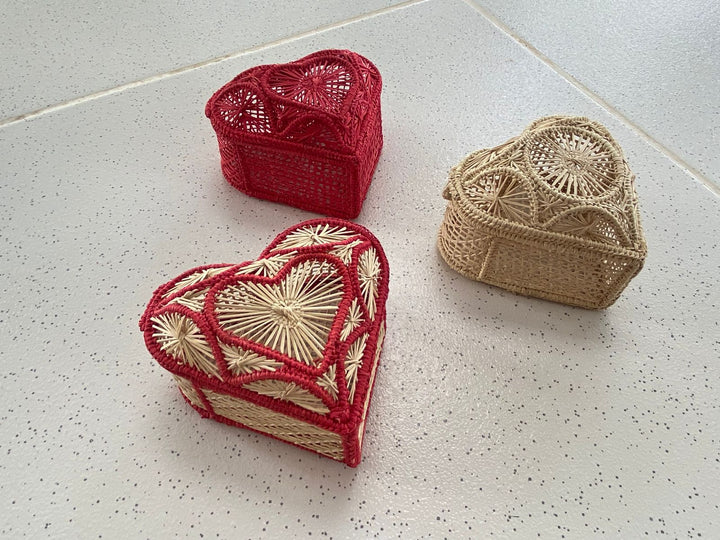 Big Heart Woven Trinket Box