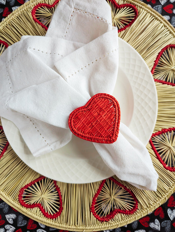 Heart Handwoven Iraca Napkin Ring