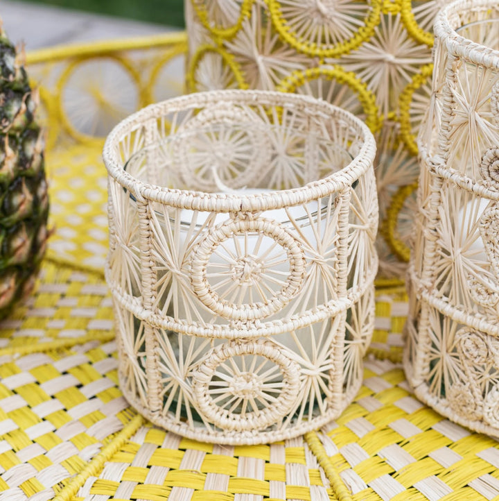 Moonlight Handwoven Iraca Candle Sleeve