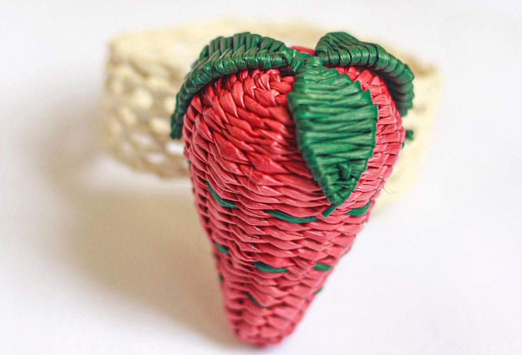Strawberry Handwoven Iraca Napkin Ring