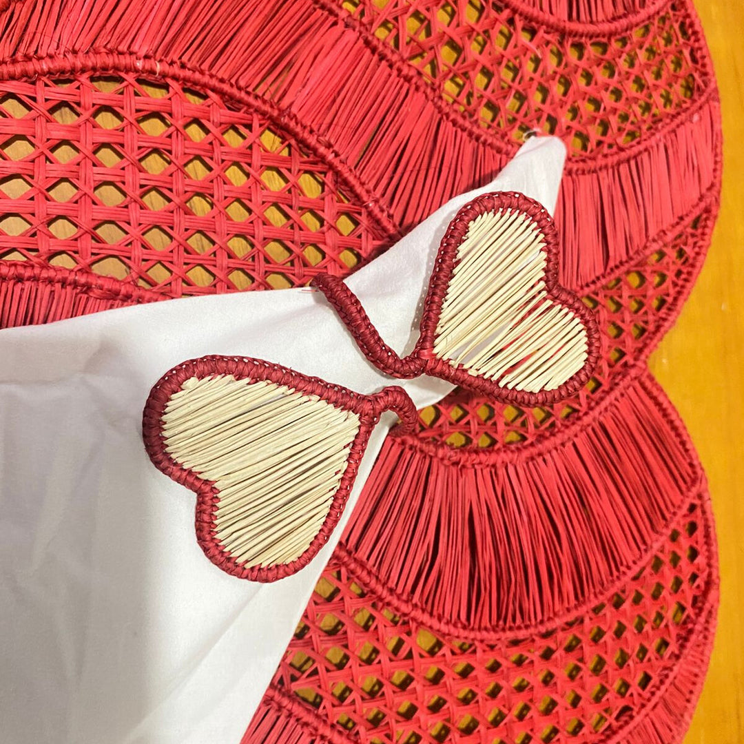 Heart to Heart Handwoven Iraca Napkin Ring