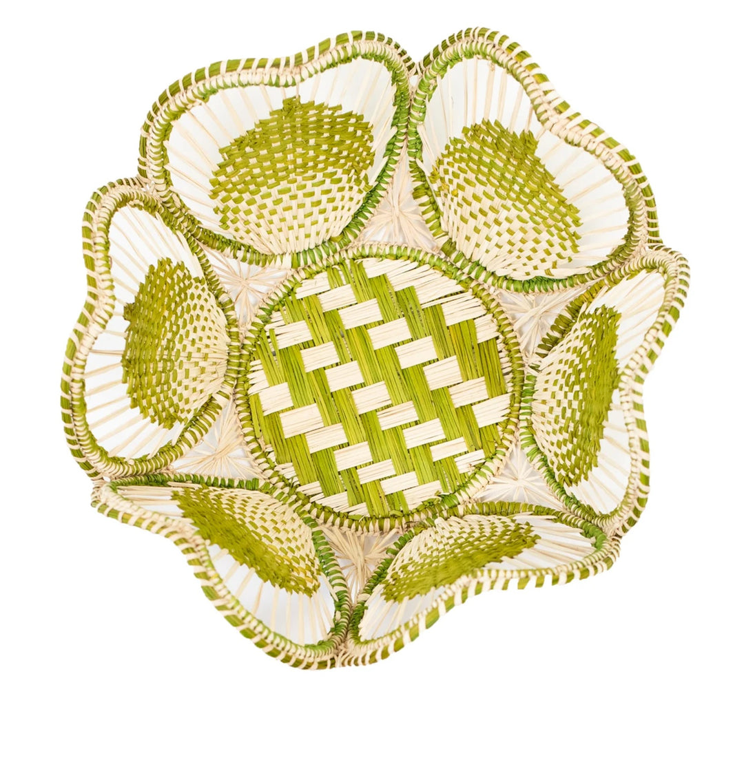 10" Floral Handwoven Iraca Bread Basket