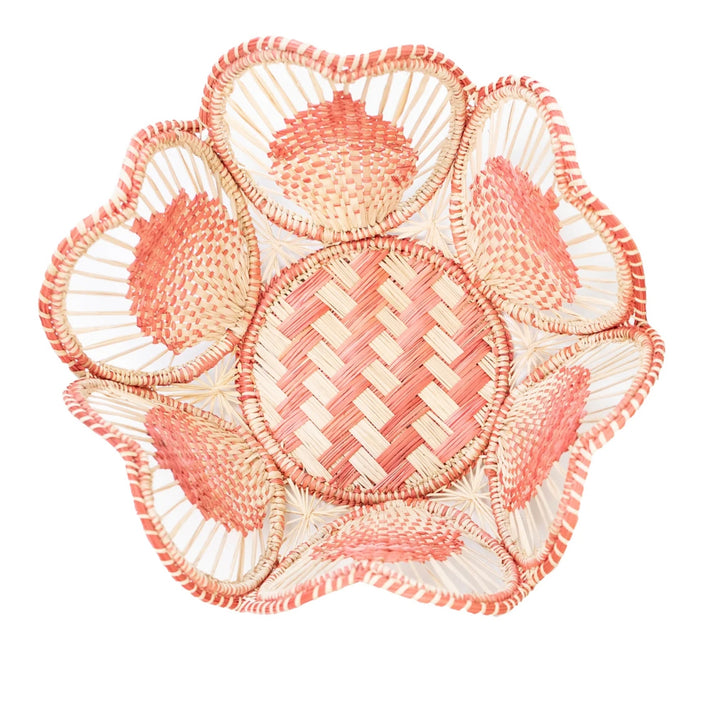 10" Floral Handwoven Iraca Bread Basket