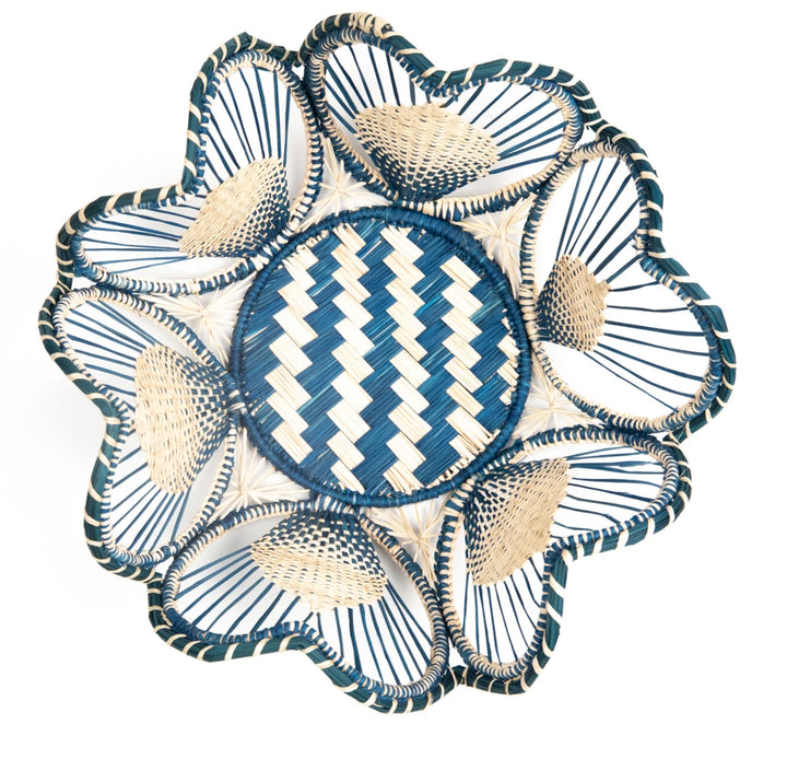10" Floral Handwoven Iraca Bread Basket