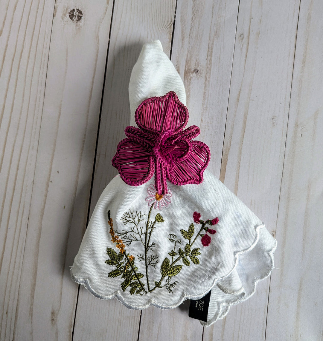 Orchid Handwoven Iraca Napkin Ring