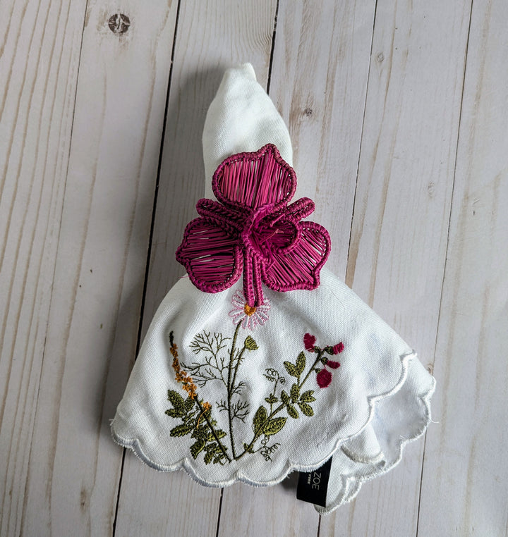 Orchid Handwoven Iraca Napkin Ring