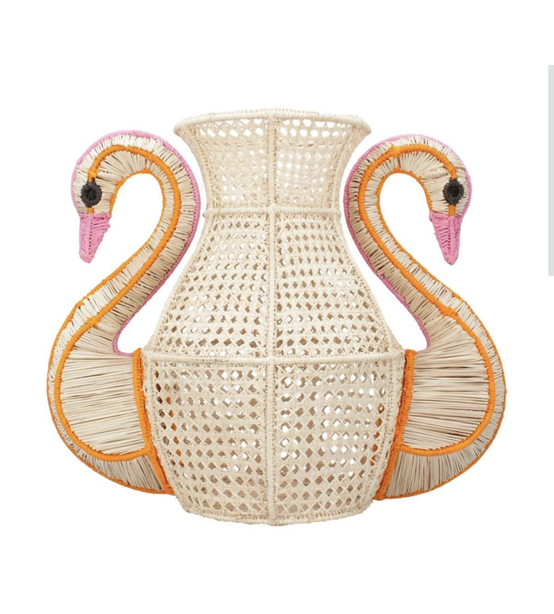 Swan Handwoven Iraca Palm Vase