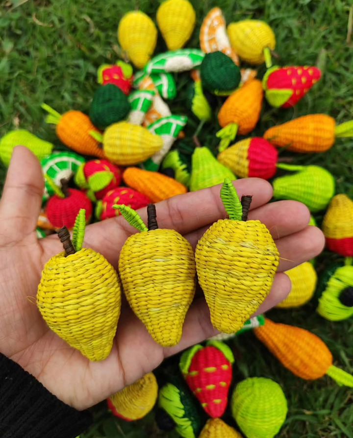 Lemon Handwoven Iraca Napkin Ring