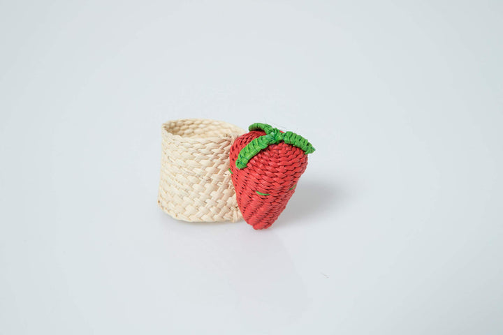 Strawberry Handwoven Iraca Napkin Ring