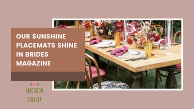 Macondo Forever's Sunshine Placemats Shine in Brides Magazine