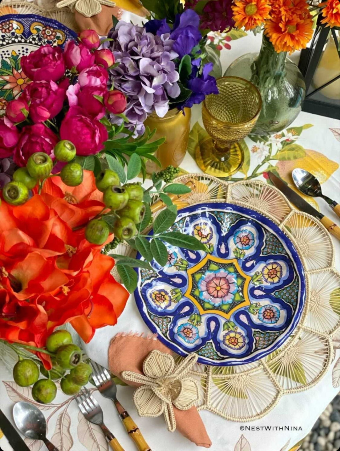 Table Settings with Woven Placemat