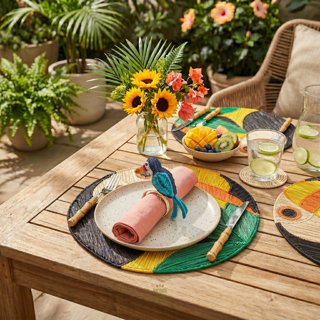 Toucan Handwoven Iraca Napkin Ring