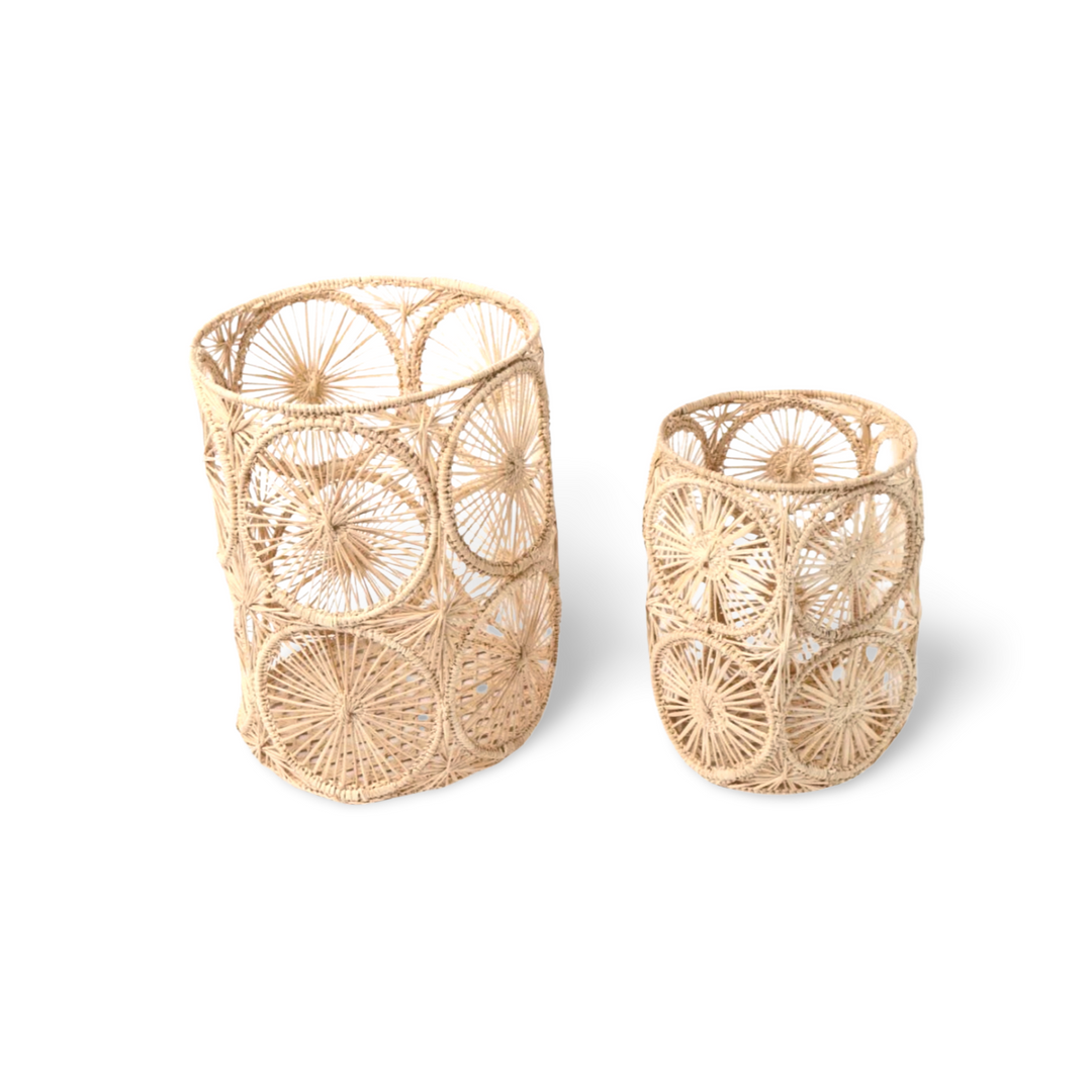 Circles Woven Candle Vases